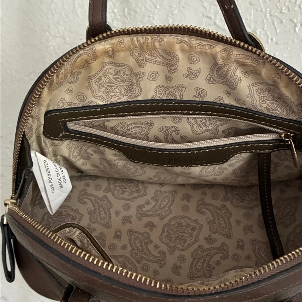 Classic Brown Dome Tote Handbag - Unbranded